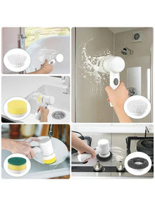 2025 Cordless Electric Spin Scrubber with 5 Brushes,IPX7 Waterproof Rechargeable Bathroom Cleaner for Tile/Shower/Grout Cleaning