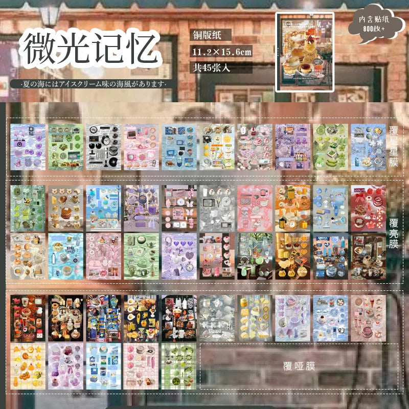 20 Sheets PET Die cut Stickers book Retro Cartoon Decorative handmade Scrapbooking Material Diary Japanese Stationery Supplies