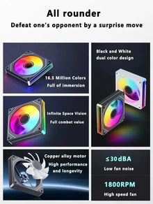 LDPCSJ PRISM 4 RS 12cm ARGB 4 Pin Computer Case Fan Quiet Cooling 12V Large Air Volume 1200RPM for Desktop Gaming PC Build