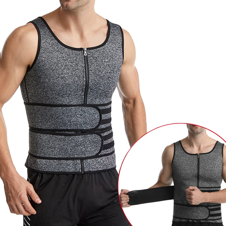 Men's Body Shaper Waist Trainer Sauna Vest Belts Sweat Sauna Corset Suits Abdomen Slimming Shapewear Fat Burning Fitness Tops