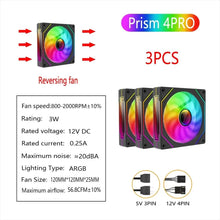 LDPCSJ PRISM 4 RS 12cm ARGB 4 Pin Computer Case Fan Quiet Cooling 12V Large Air Volume 1200RPM for Desktop Gaming PC Build