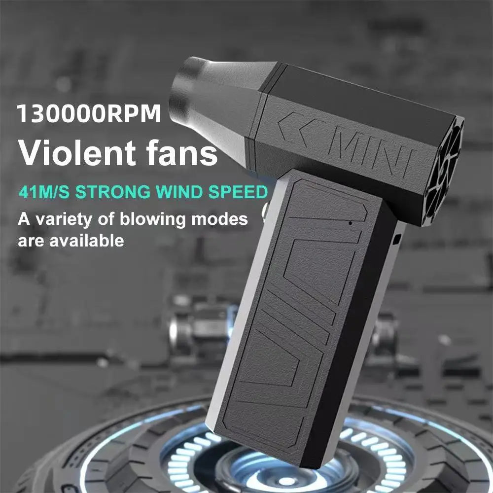 130000RPM Turbo Jet Fan Electric Air Duster Portable Cleaning Blower Tool Car Blowing Snow 4 Gears adjustable Type-C Charging