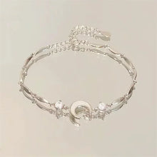 Shiny Pink Crystal Cherry Blossom Bracelets For Women Girls Sweet Moon Bow Flowers Zircon Bracelet Party Aesthetic Jewelry