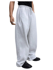 Men's wide leg sweatpants waist drawstring pants straight leg loose pants casual pants Mountaineering pants Jogger Sweatpants