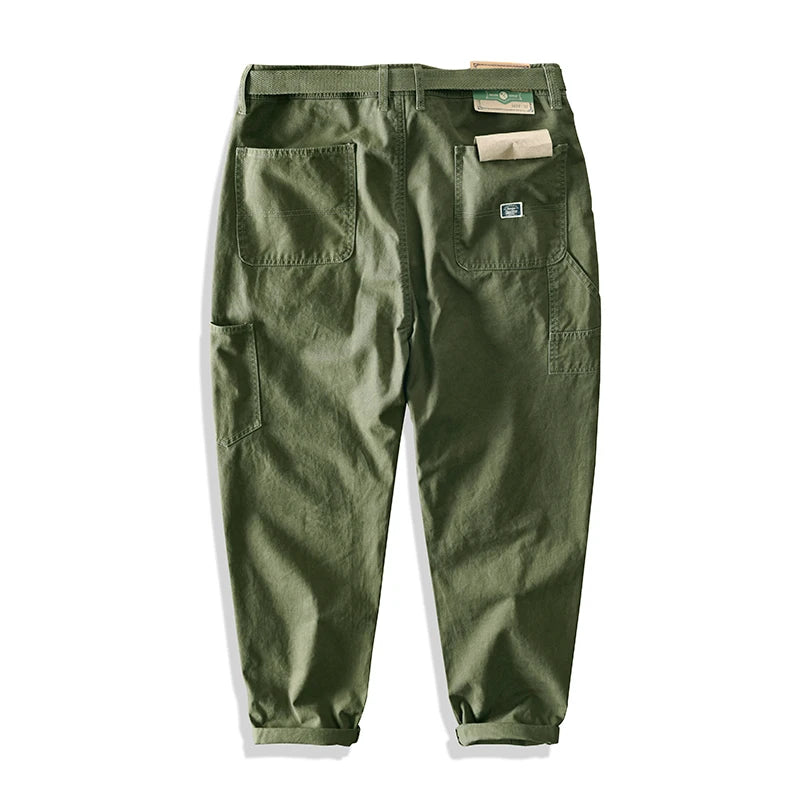 Yu Wenle Amekaji Trendy Versatile Workwear Pants Men American Retro Trousers Fashion Cargo Pants Man Straight Casual Baggy Pants