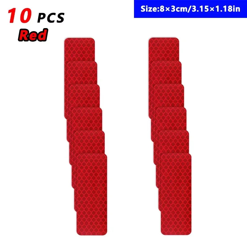 10 Reflective Stickers, Warning Safety Reflective Stickers, Pet Safety Warning 1.18 X 3.25inch Waterproof Night Vision Stickers
