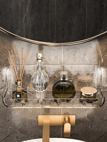 Acrylic Bathroom Shelf Household Toilet Wall Hanging Washstand Perforation-Free Cosmetics Storage Organizer on the Wall
