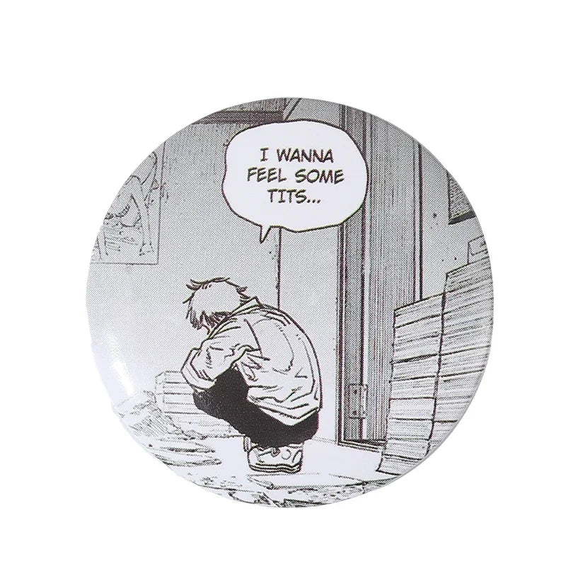 32-75MM Tinplate Pin Button Cartoon Anime Characters Round Icon Collection Brooch Badges Backpack Jewelry Fan Friends Gift