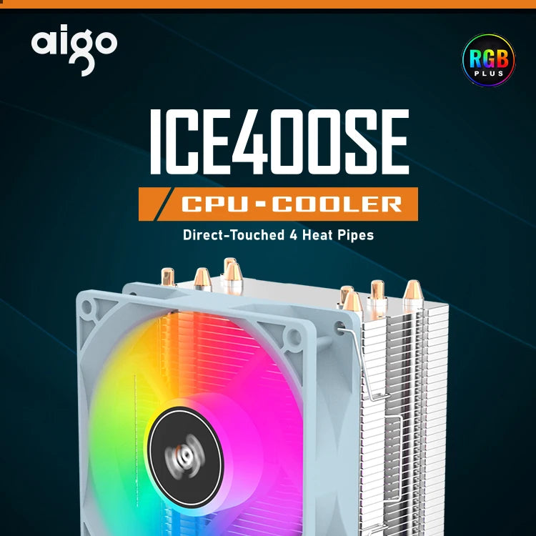 Aigo ICE CPU Cooler 2 4 6 Heat Pipes PC Radiator PWM 3PIN 90mm CPU Cooling Silent Rgb Fan For Intel 1700 1150 1156 1366 1155 AMD