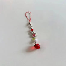 1Pc Lightweight Sweet Cute Strawberry Keychain Xyu Cellphone Charm Lanyard Lovely Fruits Chain for Girls Aesthetic Jewelry Props