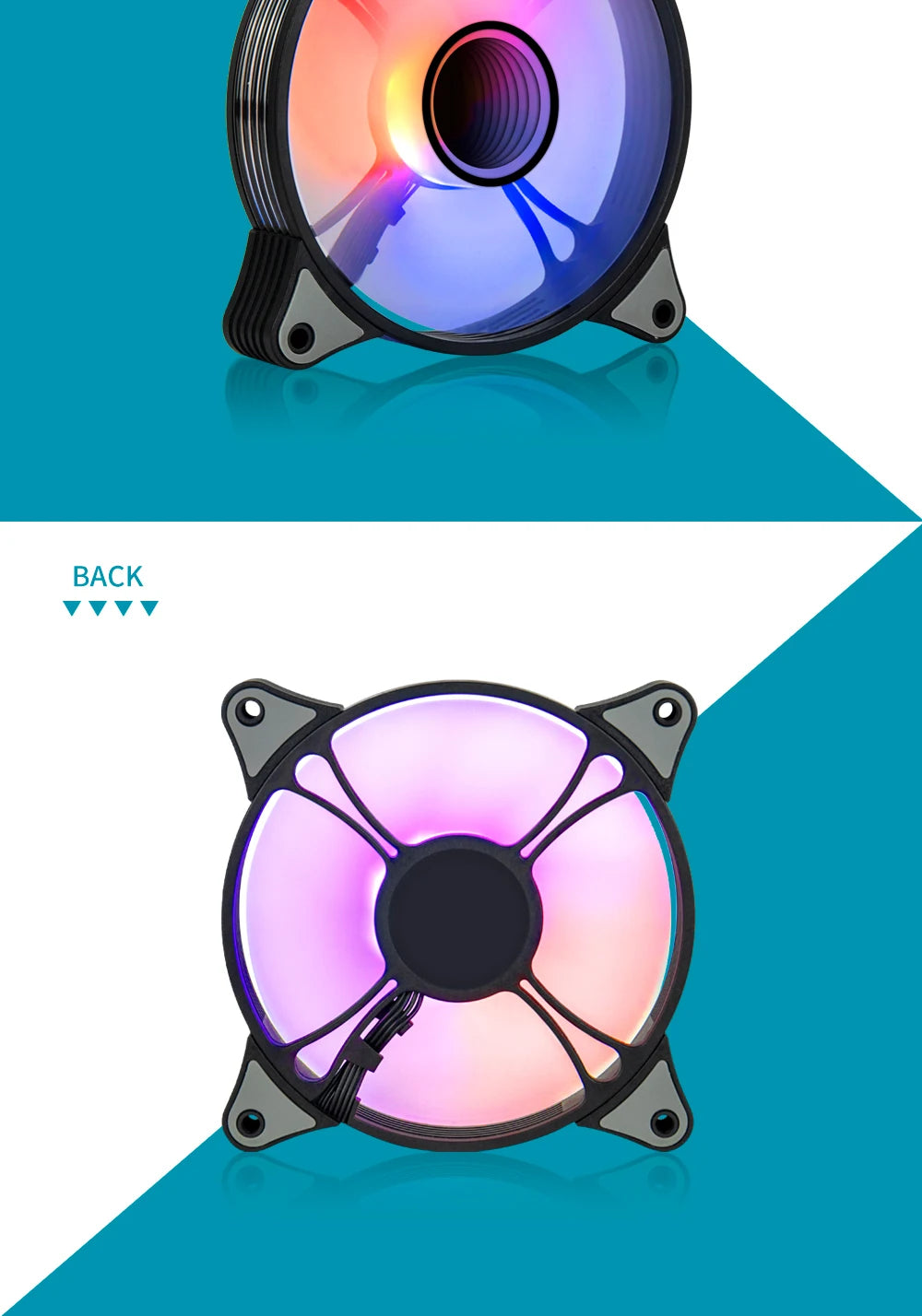 Aigo AR12PRO Computer Case Fan Ventoinha PC Unlimited Space 120mm RGB Fan 4pin PWM CPU Cooling Fan 3pin5v Argb 12cm Ventilador