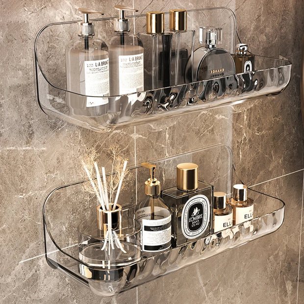 Acrylic Bathroom Shelf Household Toilet Wall Hanging Washstand Perforation-Free Cosmetics Storage Organizer on the Wall