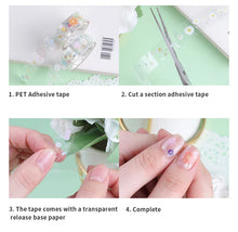 5 Rolls Transparent Decorative Tape PET Waterproof Self-Adhesive Flower Daisy Pattern Decorative Masking Sticker Clear Tape