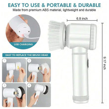2025 Cordless Electric Spin Scrubber with 5 Brushes,IPX7 Waterproof Rechargeable Bathroom Cleaner for Tile/Shower/Grout Cleaning