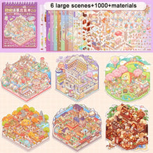 New PET Miniature Scene Collection Cartoon Visual Stacking Landscape Sticker Book DIY 3D 3D Pocket Cabin Scene Stickers Kids