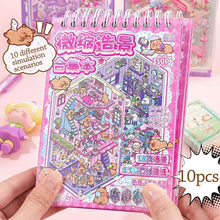 New PET Miniature Scene Collection Cartoon Visual Stacking Landscape Sticker Book DIY 3D 3D Pocket Cabin Scene Stickers Kids