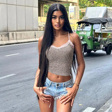 Hugcitar 2025 Leopard Print Slips Bows Patchwork Lace Sexy Slim Crop Camis Top Summer Fashion Women Y2K Outfits Festival Party