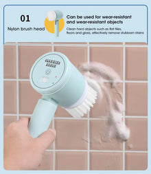 2025 Cordless Electric Spin Scrubber with 5 Brushes,IPX7 Waterproof Rechargeable Bathroom Cleaner for Tile/Shower/Grout Cleaning