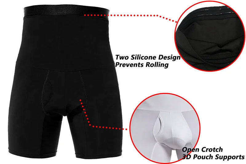 Men Tummy Control Shorts Body Shaper Compression High Waist Trainer Belly Tummy Control Slimming Shapewear Boxer Underwear Fajas