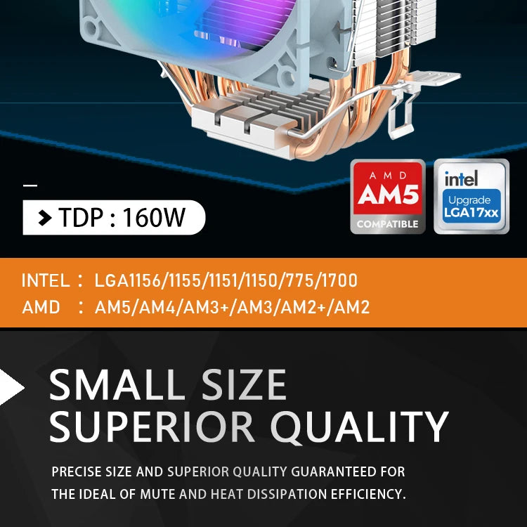 Aigo ICE CPU Cooler 2 4 6 Heat Pipes PC Radiator PWM 3PIN 90mm CPU Cooling Silent Rgb Fan For Intel 1700 1150 1156 1366 1155 AMD