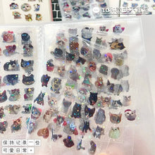 10pcs Cat Laser Stickers Memo Pet Glitter Waterproof Translucent Funny Stationery Cute Scrapbooking Materials Craft Supplies