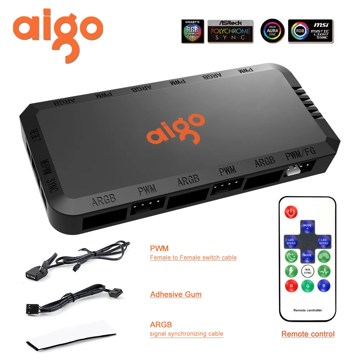 Aigo AR12PRO Computer Case Fan Ventoinha PC Unlimited Space 120mm RGB Fan 4pin PWM CPU Cooling Fan 3pin5v Argb 12cm Ventilador