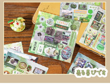 20 Sheets PET Die cut Stickers book Retro Cartoon Decorative handmade Scrapbooking Material Diary Japanese Stationery Supplies