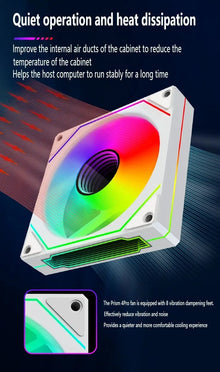 LDPCSJ PRISM 4 RS 12cm ARGB 4 Pin Computer Case Fan Quiet Cooling 12V Large Air Volume 1200RPM for Desktop Gaming PC Build