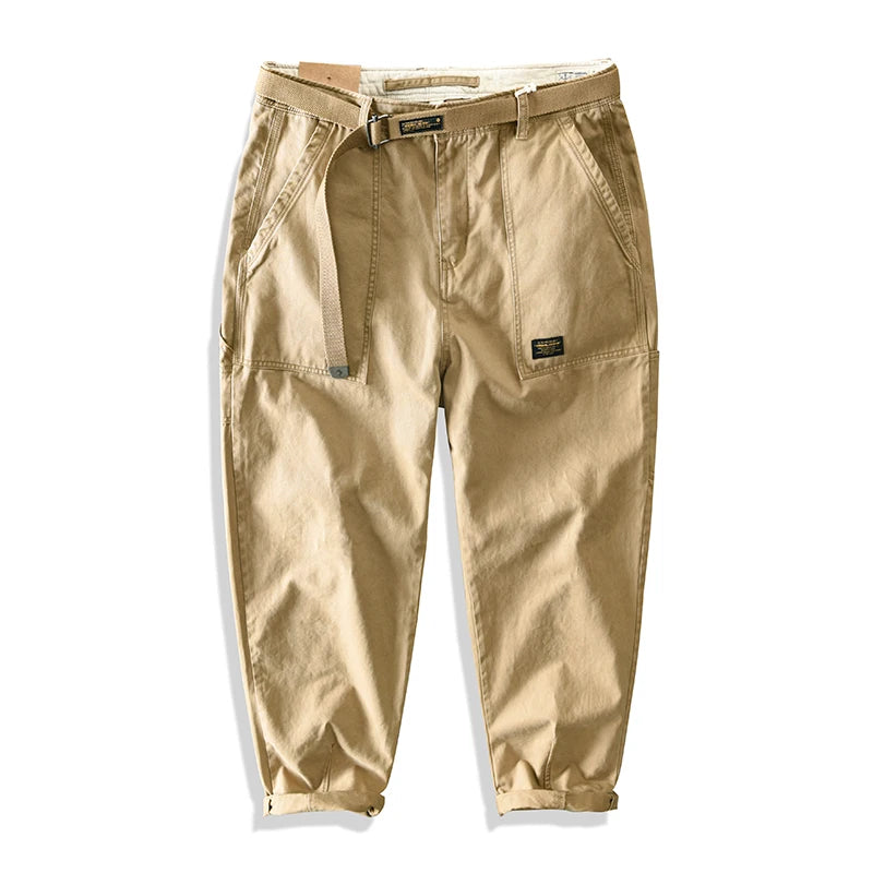 Yu Wenle Amekaji Trendy Versatile Workwear Pants Men American Retro Trousers Fashion Cargo Pants Man Straight Casual Baggy Pants