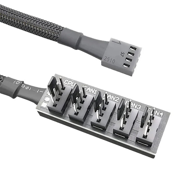 1 to 5 PWM Fan Hub PC CPU Cooling 4PIN Fan Power Cable Hub Adapter Sleeved Case Splitter for Computer Cooler Case Fans