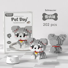 18 Styles Little Dog Cat Cute Pet Small Building Block Model Series Ornaments Children's Toys Miniature Bricks
