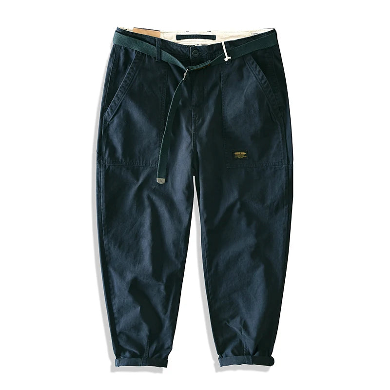 Yu Wenle Amekaji Trendy Versatile Workwear Pants Men American Retro Trousers Fashion Cargo Pants Man Straight Casual Baggy Pants