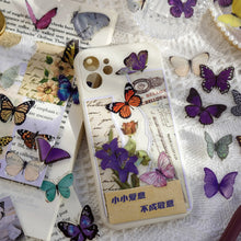 Journamm 40pcs/pack Butterfly Series Stickers Art Collage Junk Journal DIY Scrapbooking PET Waterproof Craft Aesthetics Stickers