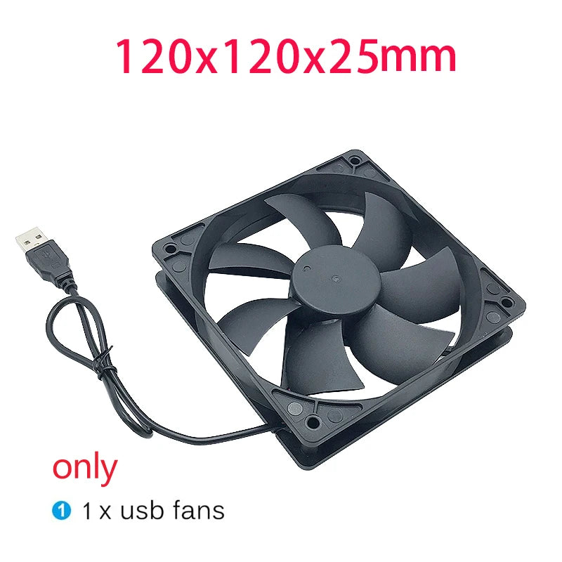 8/12cm 12V USB Powered Computer PC Case Fan For Receiver DVR Xbox TV Box Router Silent Chassis Cooler