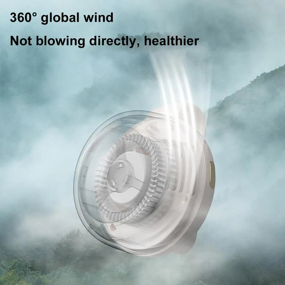 Portable Mini Bladeless Fan 3 Speed Adjustable Clip On Waist Shirt Silent Electric Fan Outdoor Travel Cooling Fan
