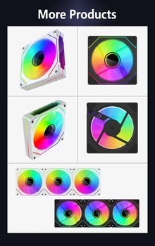 LDPCSJ PRISM 4 RS 12cm ARGB 4 Pin Computer Case Fan Quiet Cooling 12V Large Air Volume 1200RPM for Desktop Gaming PC Build