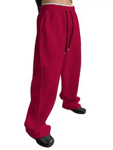 Men's wide leg sweatpants waist drawstring pants straight leg loose pants casual pants Mountaineering pants Jogger Sweatpants
