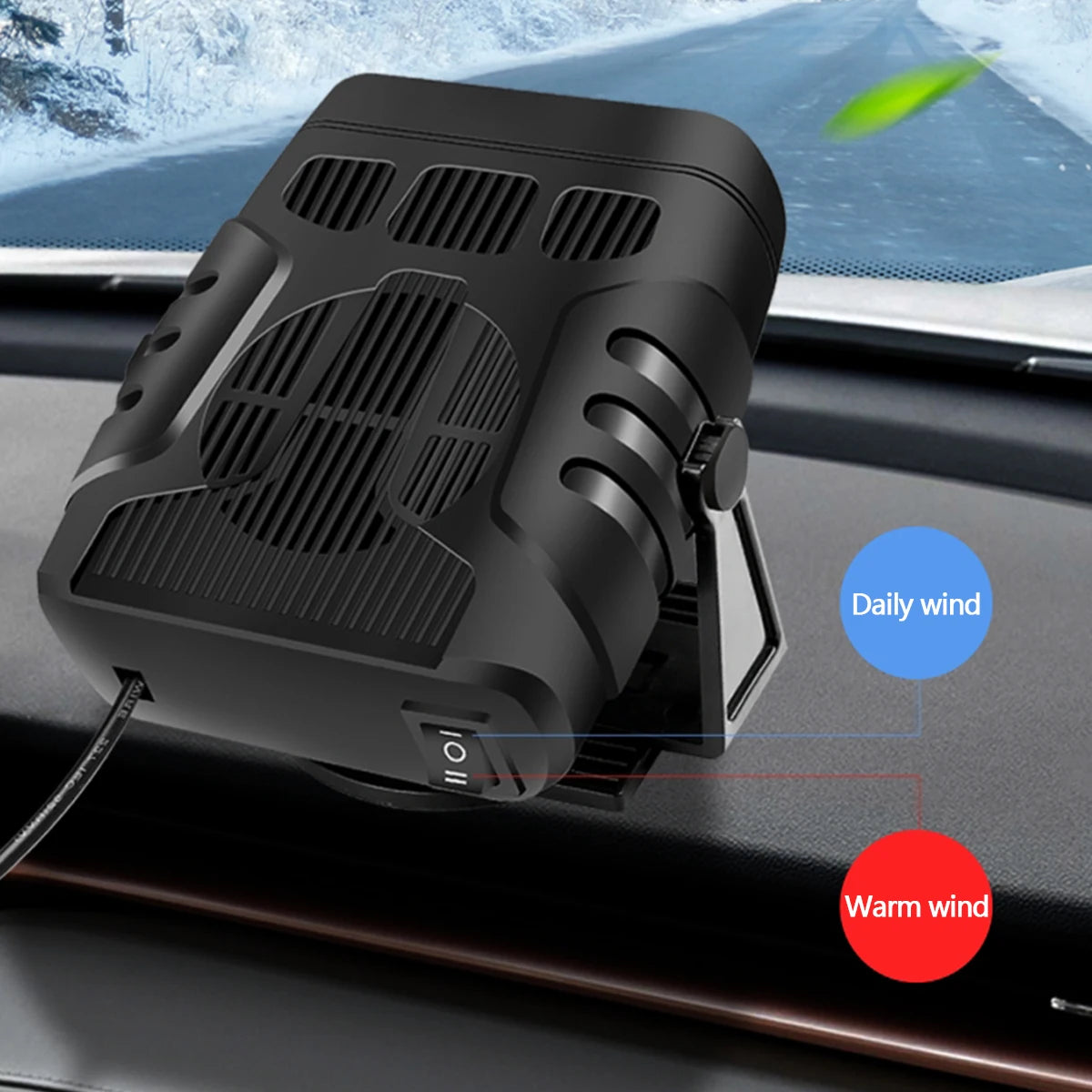 Car Cooling & Heater Fan 12V 120W Auto Windshield Anti-Fog Electric Heating Dryer Defogging Demister Defroster