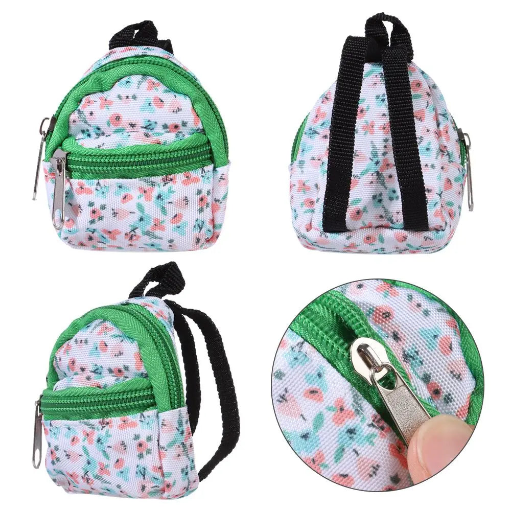 Mini Zipper Doll Backpacks Cute School Bags Doll Backpacks Doll Bags Travel Case Doll Accessories Toy Supplies for Doll Play
