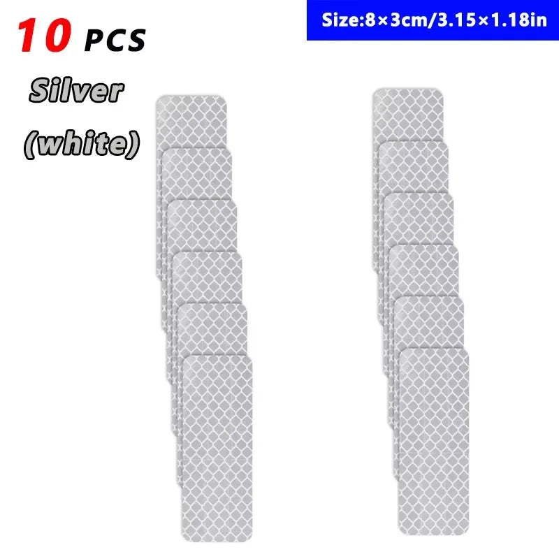 10 Reflective Stickers, Warning Safety Reflective Stickers, Pet Safety Warning 1.18 X 3.25inch Waterproof Night Vision Stickers