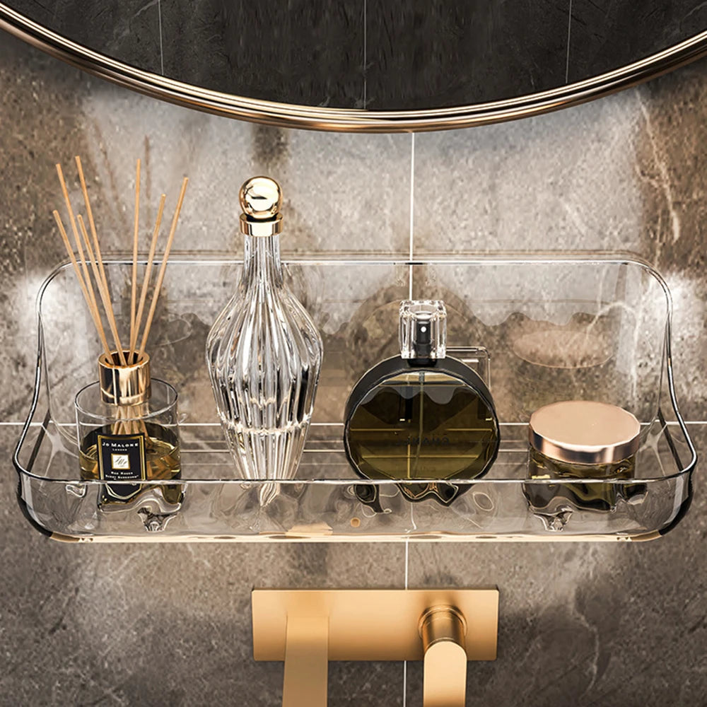 Acrylic Bathroom Shelf Household Toilet Wall Hanging Washstand Perforation-Free Cosmetics Storage Organizer on the Wall