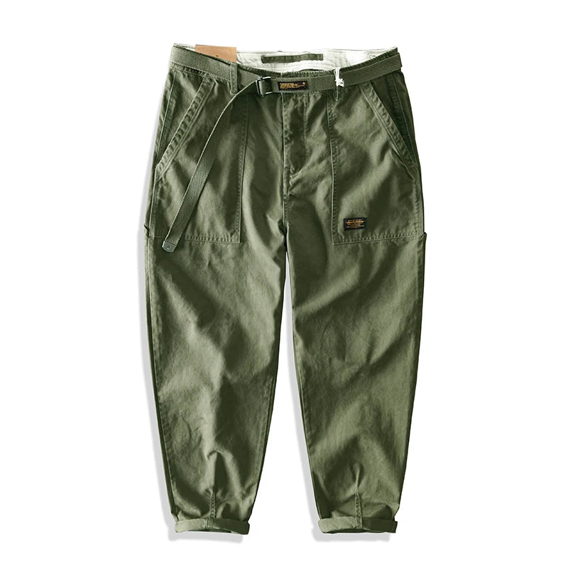 Yu Wenle Amekaji Trendy Versatile Workwear Pants Men American Retro Trousers Fashion Cargo Pants Man Straight Casual Baggy Pants