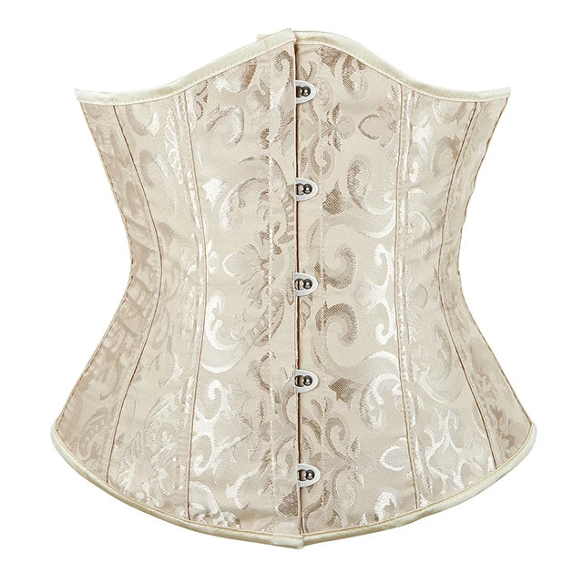 Women Gothic Jacquard Underbust Corset Bustier Waist Cincher Slimming Body Shaper Corselete Lingerie Plus Size Party Clubwear