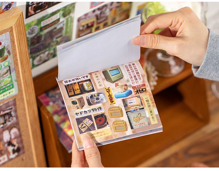20 Sheets PET Die cut Stickers book Retro Cartoon Decorative handmade Scrapbooking Material Diary Japanese Stationery Supplies