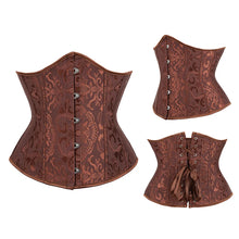 Women Gothic Jacquard Underbust Corset Bustier Waist Cincher Slimming Body Shaper Corselete Lingerie Plus Size Party Clubwear