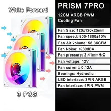 LDPCSJ PRISM 4 RS 12cm ARGB 4 Pin Computer Case Fan Quiet Cooling 12V Large Air Volume 1200RPM for Desktop Gaming PC Build