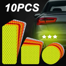 10 Reflective Stickers, Warning Safety Reflective Stickers, Pet Safety Warning 1.18 X 3.25inch Waterproof Night Vision Stickers