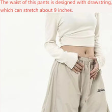 Casual Chic Sweatpant Retro Matching Oversize Women's Wide Leg Pant Low Waist Drawstring Lady Cargo Pants Y2K Hip Hop Streetwear