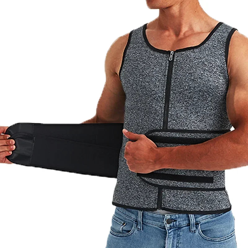 Men's Body Shaper Waist Trainer Sauna Vest Belts Sweat Sauna Corset Suits Abdomen Slimming Shapewear Fat Burning Fitness Tops