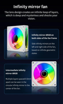 TEUCER LJ-4Pro Computer Case Fan ARGB Mirror Cycle 120mm 4Pin PWM PC Quiet Cooling Fan Low Noise Chassis Fan